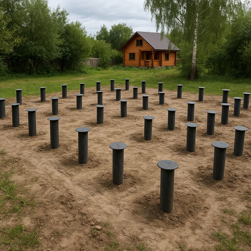 Свайный фундамент на буронабивных сваях 9×12