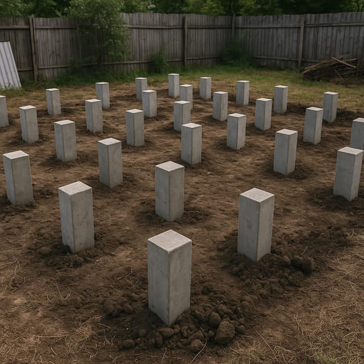 ЖБ сваи 150×150 под баню 6×8